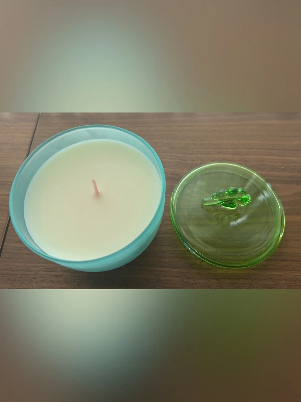 NWOT Anthropologie Romy Clover Floral Fresh Grass & Hyacinth Glass Lidded Candle